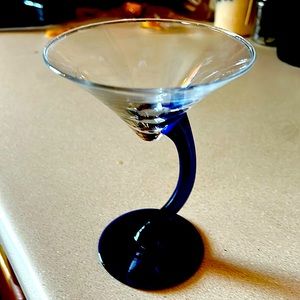 Vintage Libbey Martina Blue
Bravura Martini Glass 
Curved Stem
